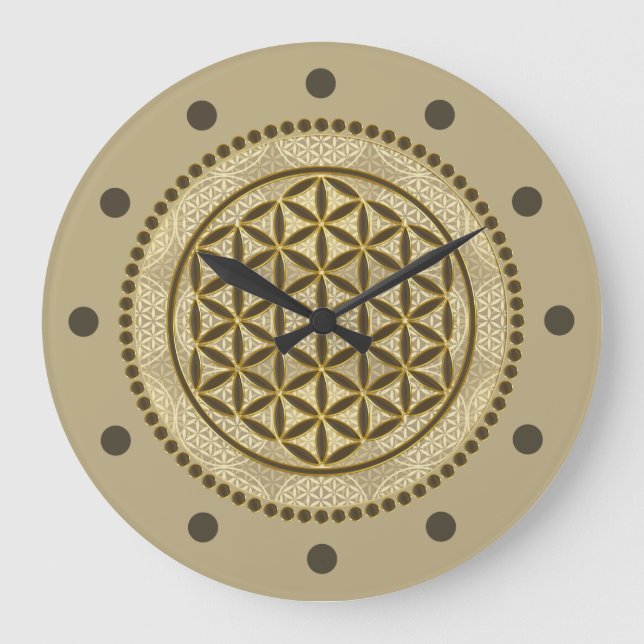 BLUME von LIFE - Symbol "Sacred Geometrie" Art. 2 Große Wanduhr (Vorderseite)