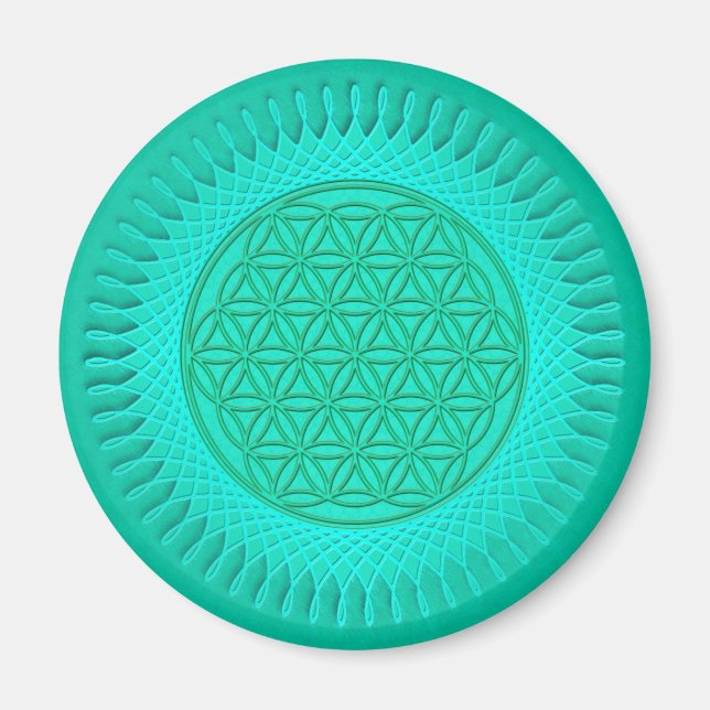 Blume von Live - Sonne - nahtloses Muster 2 Magnet (Vorne)