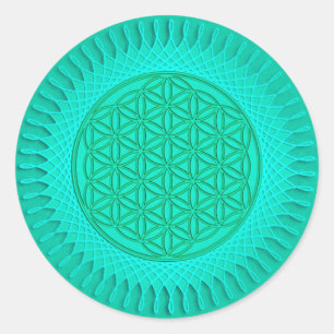 Blume von Live - Sonne - nahtloses Muster 2 Runder Aufkleber