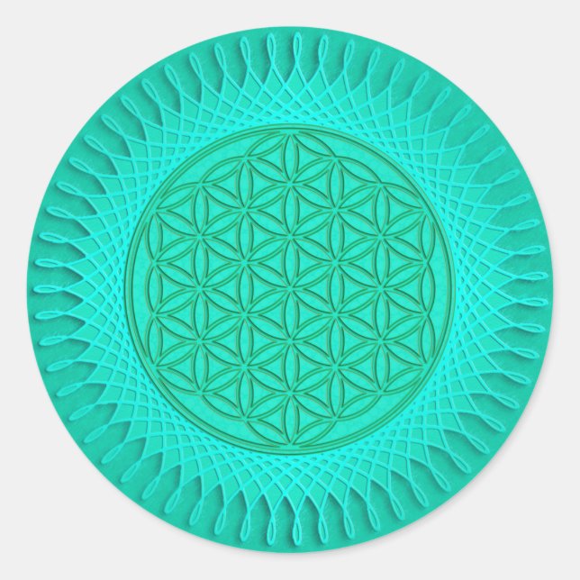 Blume von Live - Sonne - nahtloses Muster 2 Runder Aufkleber (Vorderseite)