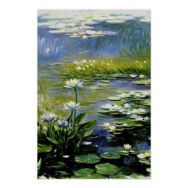 Blume von Lush Agapanthus in Giverny Poster (Vorderseite)