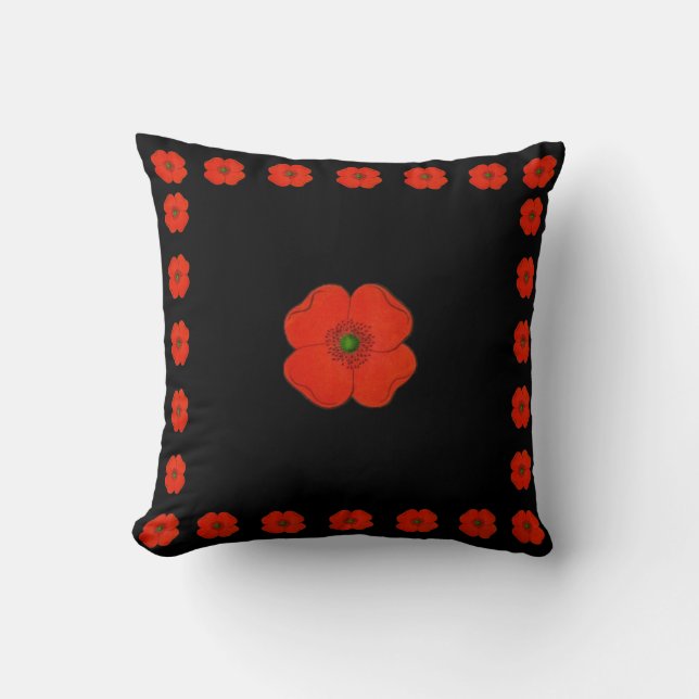 Blume von Mohn Kissen (Vorderseite)