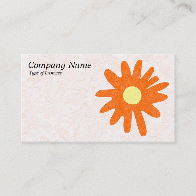 Blume von Papier - Orange Visitenkarte (Vorderseite)