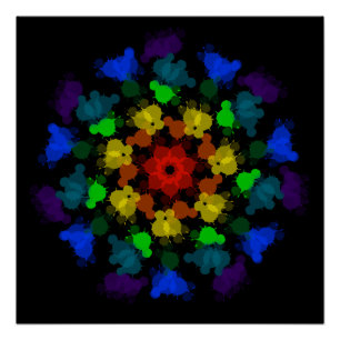 Blume von Regenbogenfarben Poster