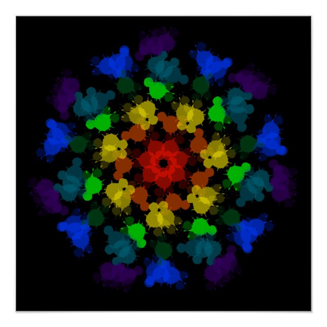 Blume von Regenbogenfarben Poster (Vorderseite)