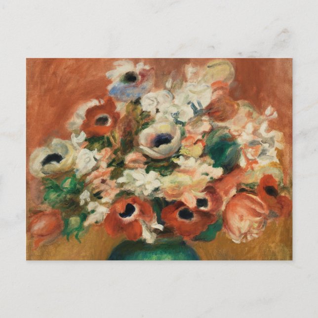 Blume von Renoir Impressionist Art Malerei Postkarte (Vorderseite)