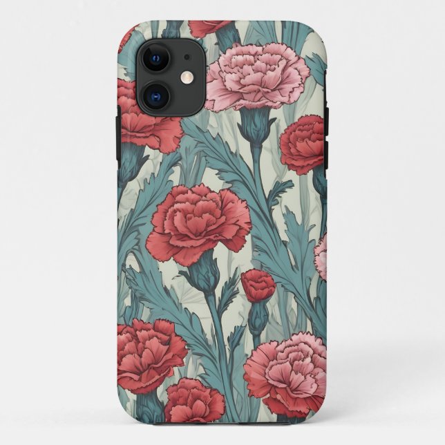 Blume von rosa Nelken Case-Mate iPhone Hülle (Rückseite)