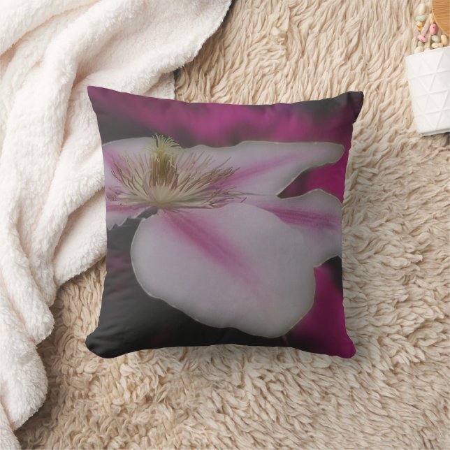 Blume von Rosa und Weiß Kissen (Decke)