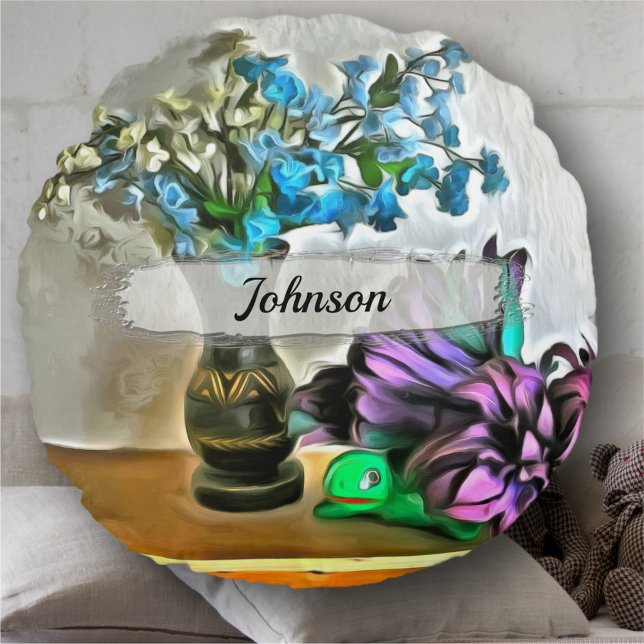 Blume von Seide und Mais 2190 Rundes Kissen (Von Creator hochgeladen)