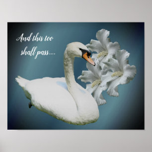 Blume von Swan und Hibiskus Poster