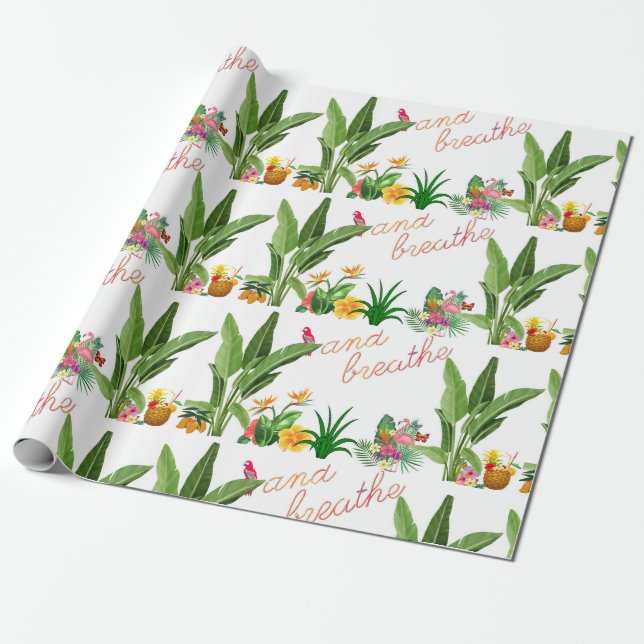 Blume von tropischen Pflanze Geschenkpapier (Ungerollt)