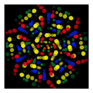 Blume von verschwommenen und gepunkteten Regenboge Poster