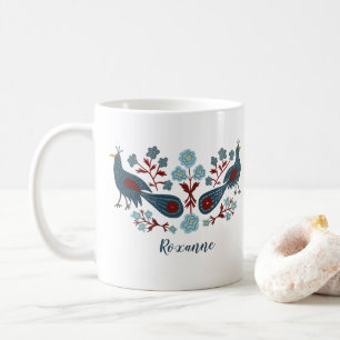 Blume von Vögeln Boho Design CUSTOMISIERT Kaffeetasse