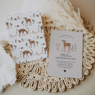 Blume von Waldland Fawn zum Geburtstag Einladung