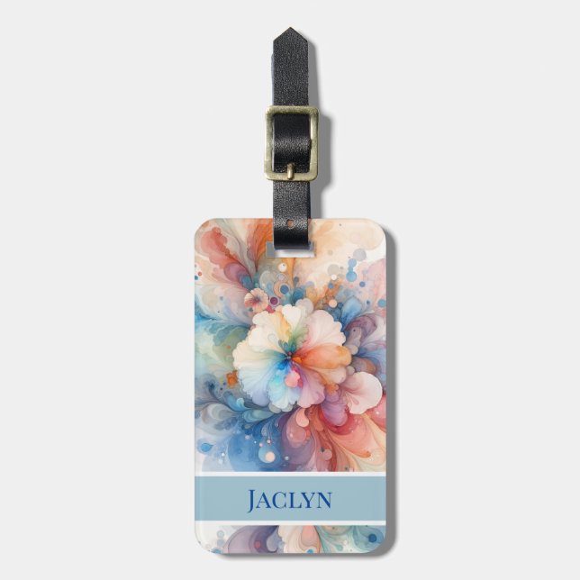 Blume von weichem Wasser und Wirbel Gepäckmarke Gepäckanhänger (Vorderseite vertikal)