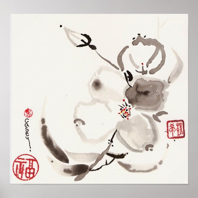 Blume von Weiß Poster (Vorne)