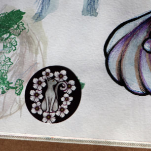 Blume von Weißkater Blume Runder Aufkleber