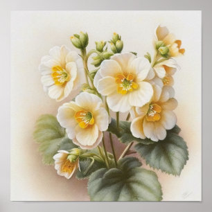 Blume von White Primrose Art Print Poster