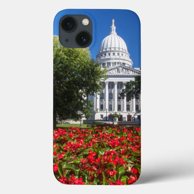 Blume vor Staat Hauptstadt Gebäude Case-Mate iPhone Hülle (Rückseite)