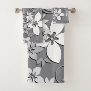 Blume-Wandpapier 2 Badhandtuch Set