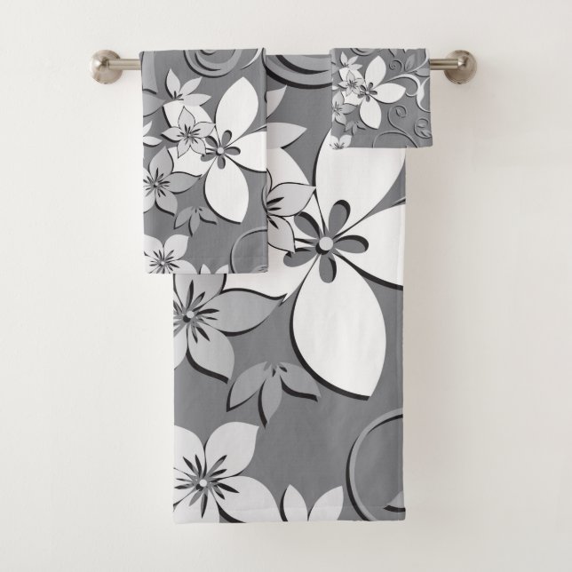 Blume-Wandpapier 2 Badhandtuch Set (Insitu)