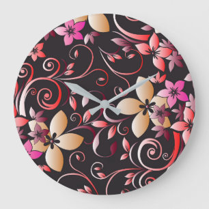 Blume - Wandpapier 7 Große Wanduhr