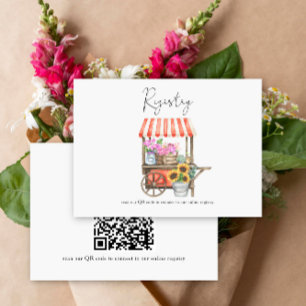 Blume Warenkorb Brautparty QR-Code für Registrieru Begleitkarte