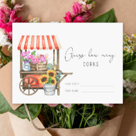 Blume-Warenkorb - Raten Sie mal, wie viele Korken  Begleitkarte