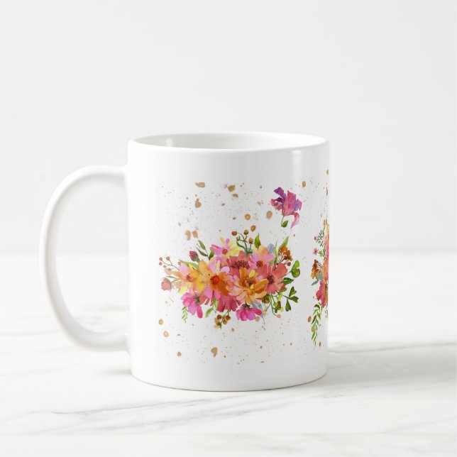 Blume Wasser Farbe Helle Gold Tasse Kaffee (Links)