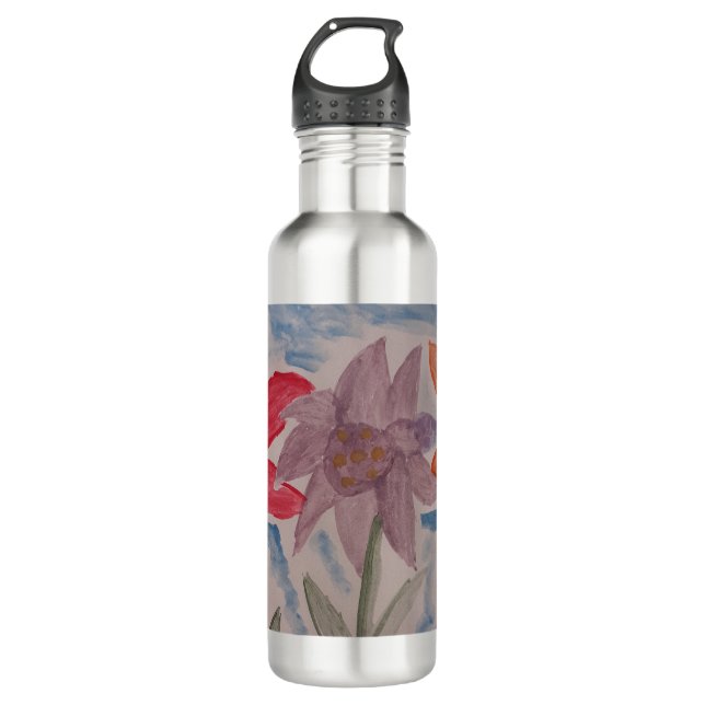 Blume Wasser Flasche Edelstahlflasche (Vorderseite)