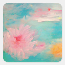 Blume Wasser Quadratischer Aufkleber