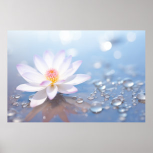 Blume Wasser Tropfen Natur Ruhe Poster