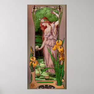 Blume Wasser von Élisabeth Sonrel Poster