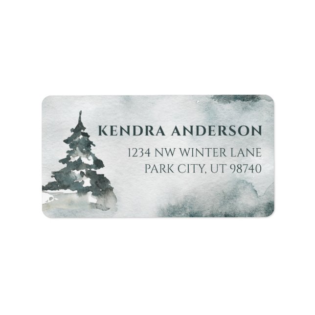 Blume Wasserfarbe Adressaufkleber (Vorne)