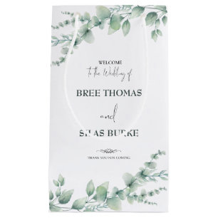 Blume Wasserfarbe Braut & Name Hochzeit Kleine Geschenktüte