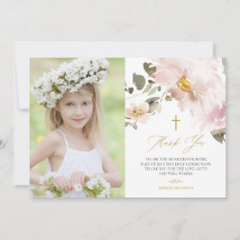 Blume Wasserfarbe Erstkommunion Dankeskarte