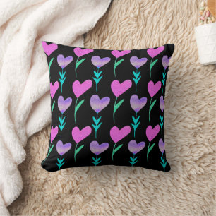 Blume Wasserfarbe Gemustert Valentine Kissen
