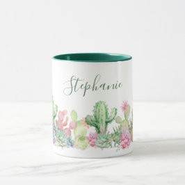 Blume Wasserfarbe Kakteen Botanischer Name Tasse