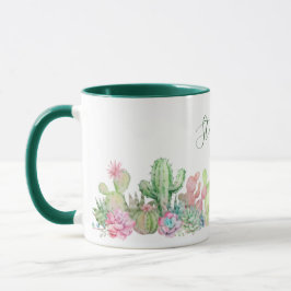 Blume Wasserfarbe Kakteen Botanischer Name Tasse