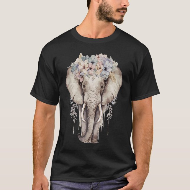 Blume Wasserfarbe Krone Afrika Safari Ani T-Shirt (Vorderseite)