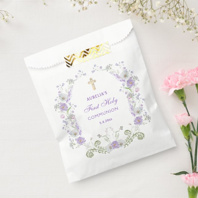 Blume Wasserfarbe Lilac Arch Erste Kommune Geschenktütchen (Versiegelt)