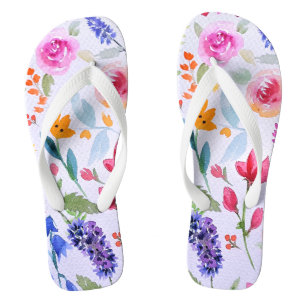 Blume Wasserfarbe Muster Flip Flops