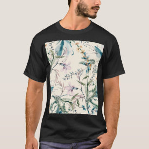 Blume Wasserfarbe Nahtloses Muster T-Shirt