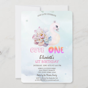 Blume Wasserfarbe Swan 1 Einladung