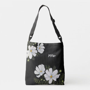 Blume Wasserfarbe Weißer Kosmos Botanische Malerei Tragetaschen Mit Langen Trägern