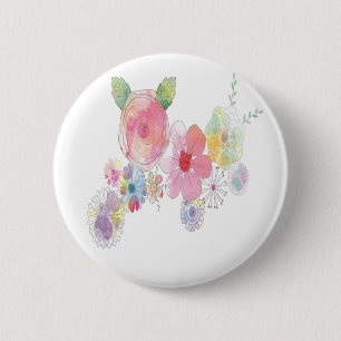 Blume Wasserfarben Art Button