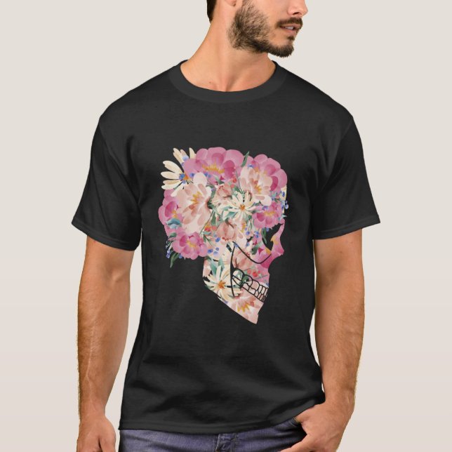 Blume Wasserfarben Blütendusche Rose T-Shirt (Vorderseite)