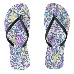 Blume Wasserfarben Frische Pasta machen Flip Flops