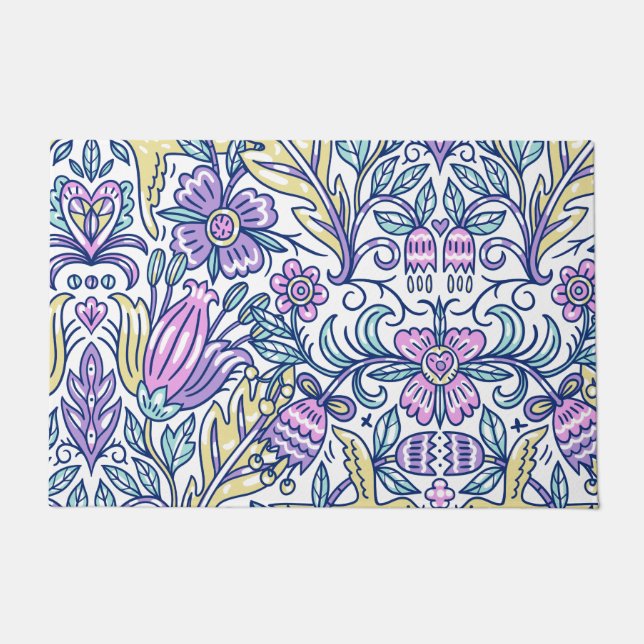 Blume Wasserfarben Frische Pasta machen Fußmatte (Vorderseite)