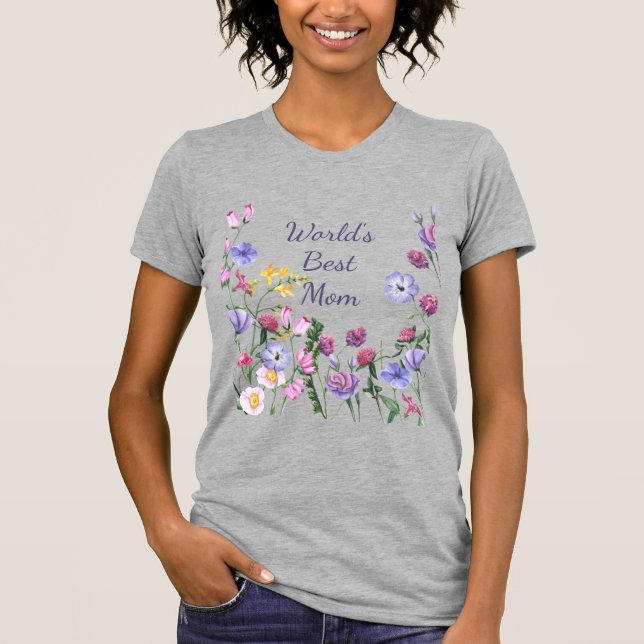Blume Wasserfarben-Garten: Die besten Mamas der We T-Shirt (Vorderseite)